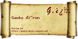Gasko Áron névjegykártya